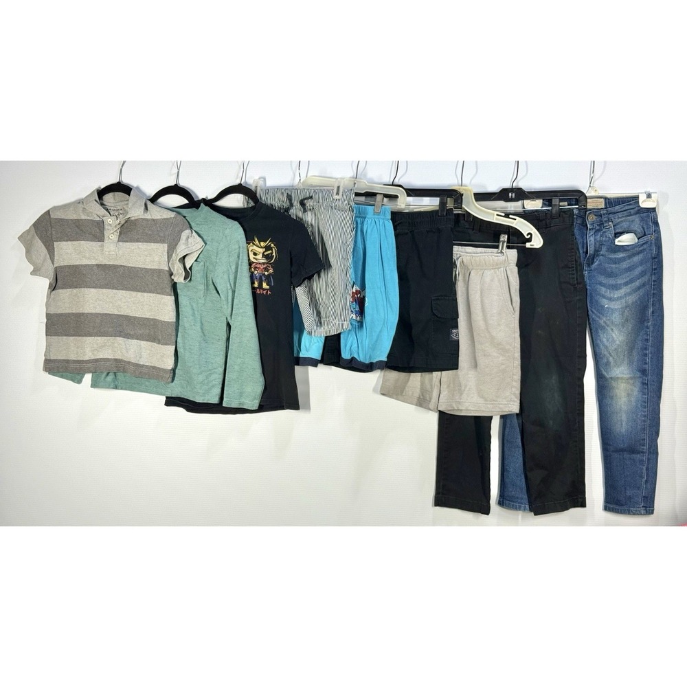 Boys 7-8 Clothing Lot 9 Pc Outfits Bundle Levis Zara Nautica Mixed Brands